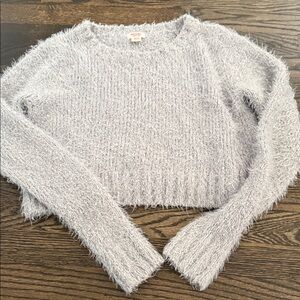Mossimo Supply Co. Fuzzy Light Gray Sweater